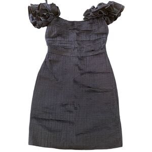 Leifsdottir Black Off-Shoulder Ruffle Mini Dress Anthropologie brand size 2